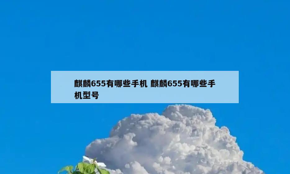 麒麟655有哪些手机 麒麟655有哪些手机型号