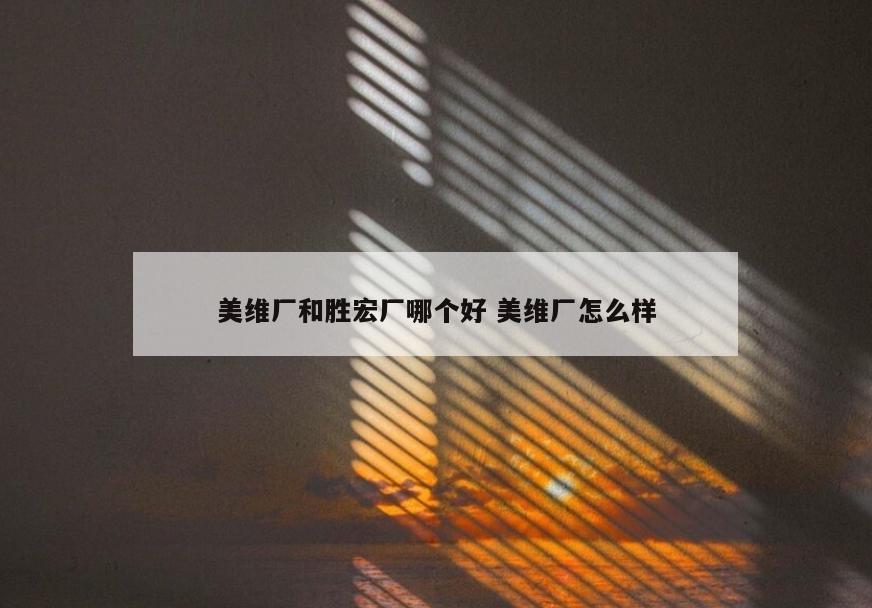 美维厂和胜宏厂哪个好 美维厂怎么样