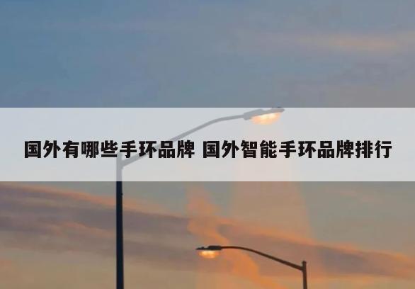 国外有哪些手环品牌 国外智能手环品牌排行