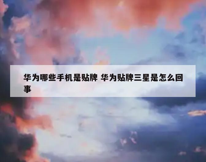 华为哪些手机是贴牌 华为贴牌三星是怎么回事
