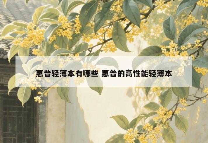 惠普轻薄本有哪些 惠普的高性能轻薄本