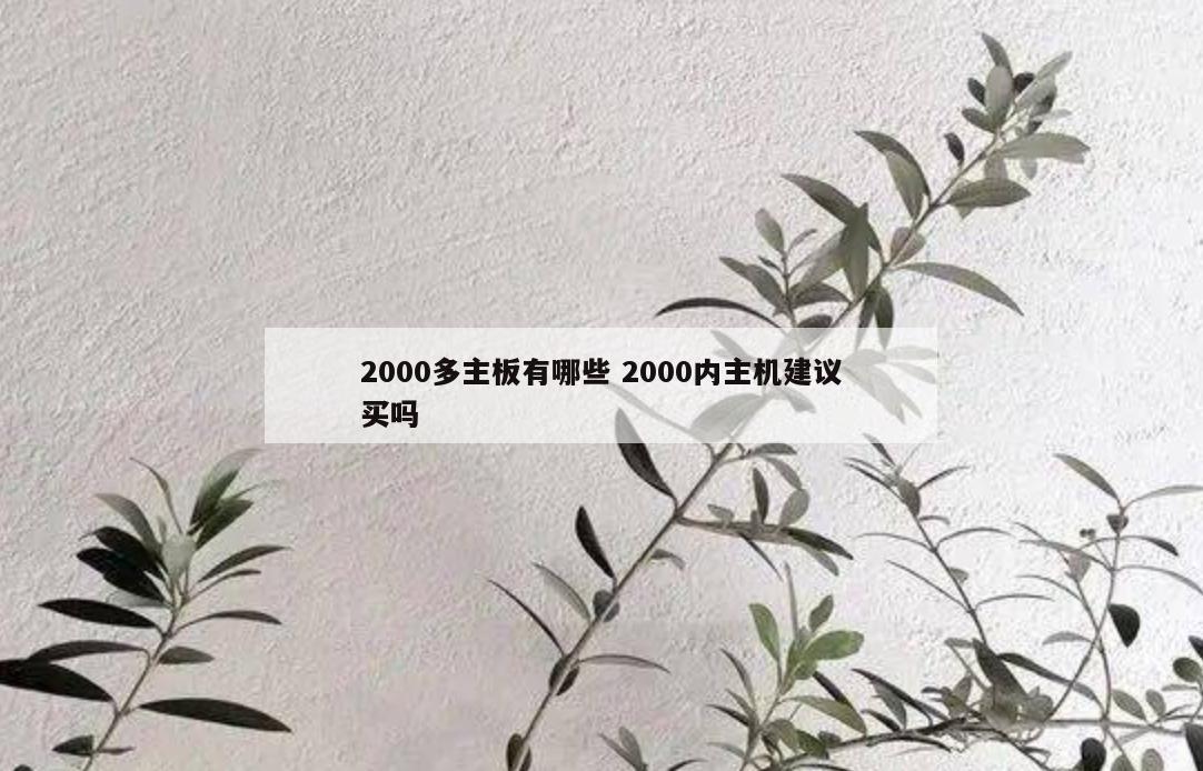 2000多主板有哪些 2000内主机建议买吗