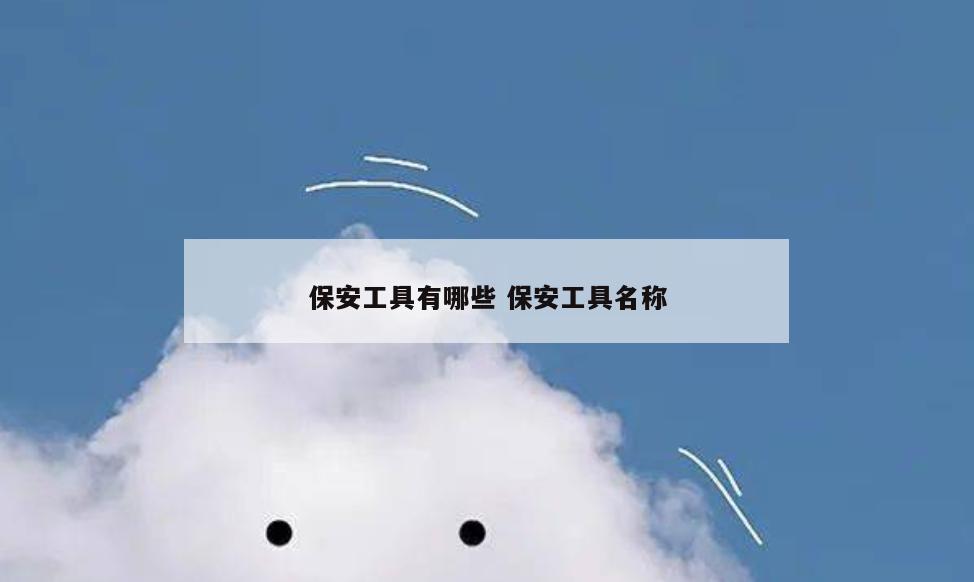 保安工具有哪些 保安工具名称