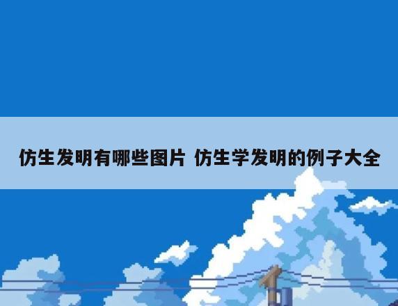 仿生发明有哪些图片 仿生学发明的例子大全