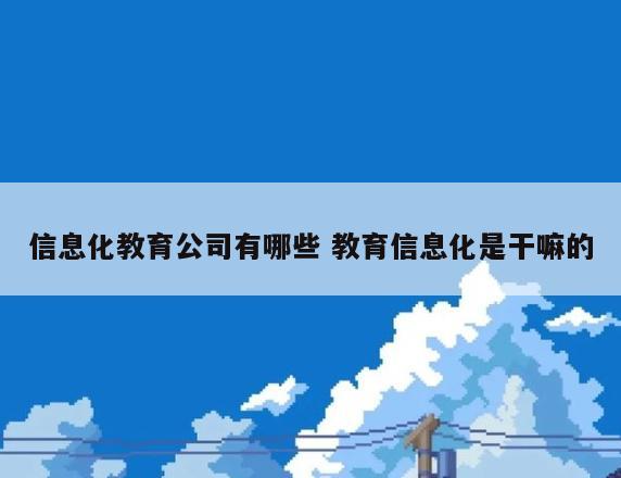 信息化教育公司有哪些 教育信息化是干嘛的