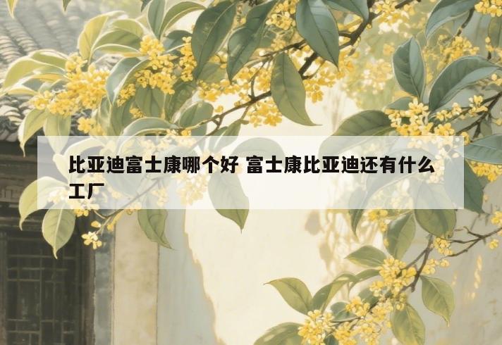 比亚迪富士康哪个好 富士康比亚迪还有什么工厂