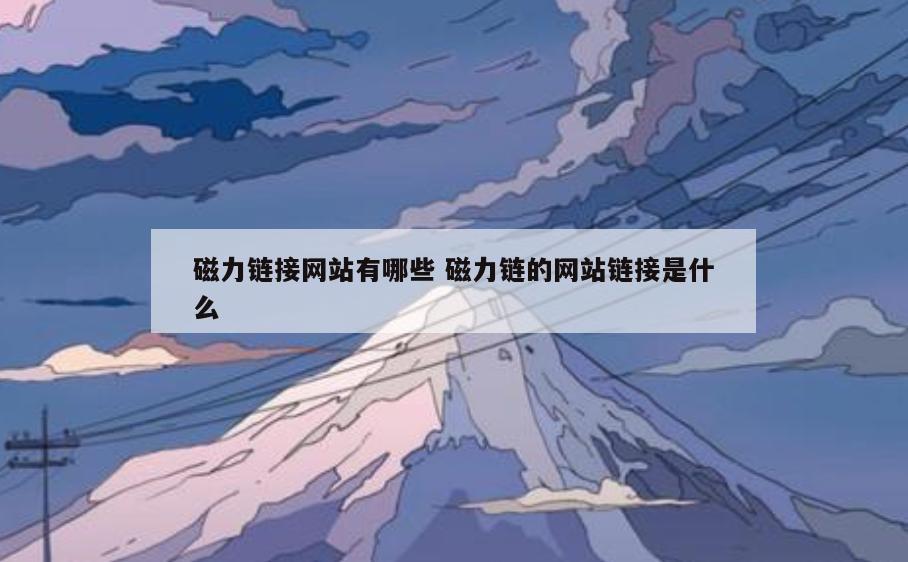 磁力链接网站有哪些 磁力链的网站链接是什么