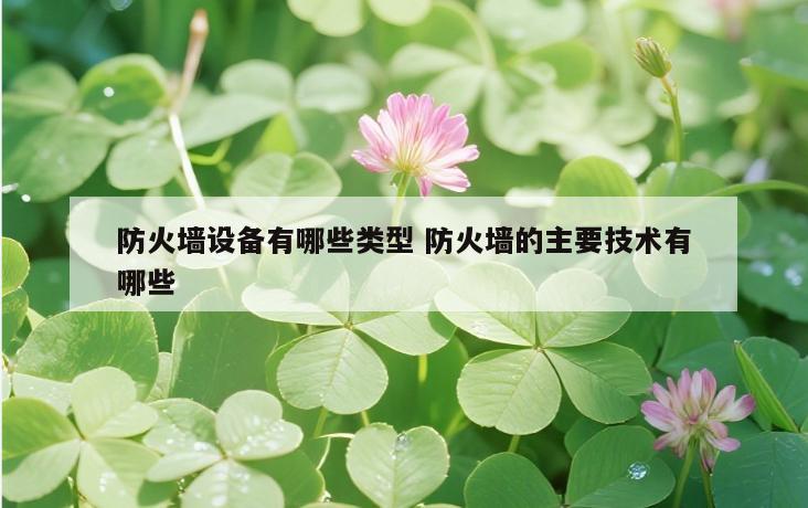 防火墙设备有哪些类型 防火墙的主要技术有哪些
