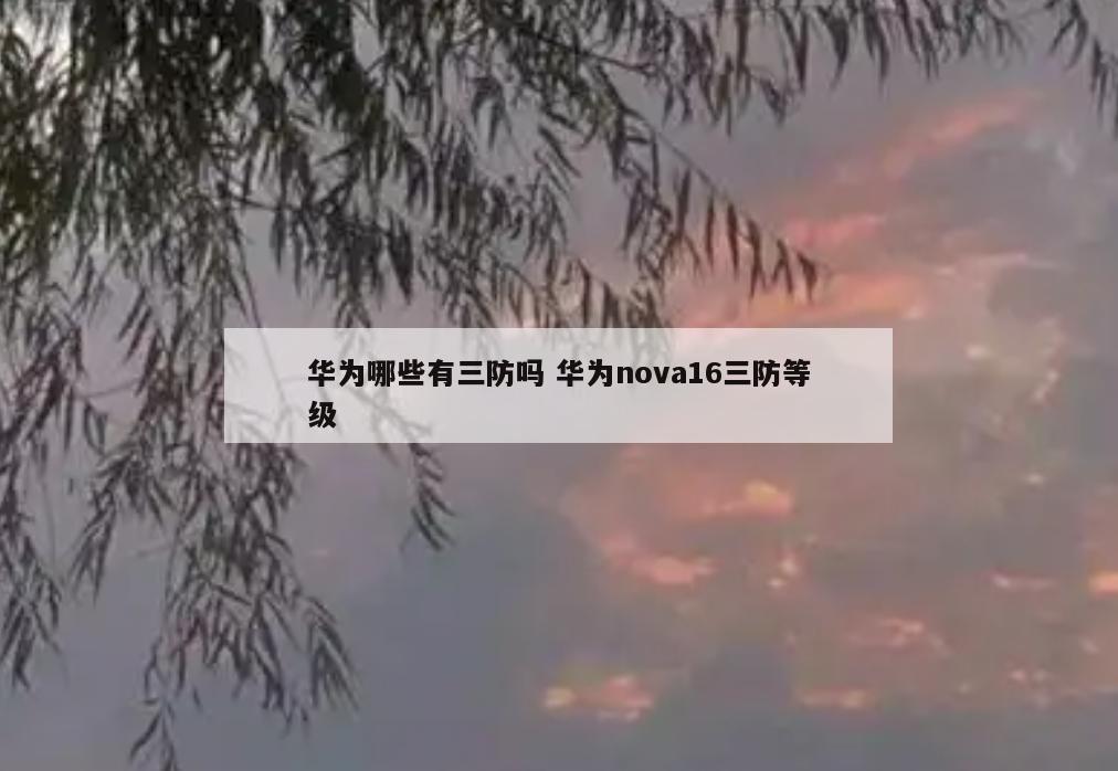 华为哪些有三防吗 华为nova16三防等级