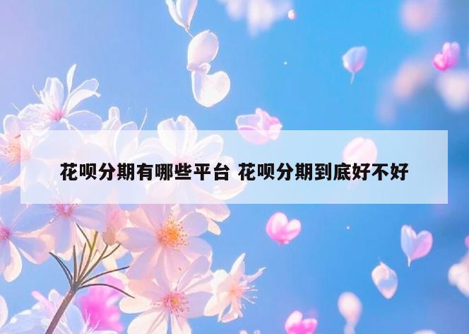 花呗分期有哪些平台 花呗分期到底好不好