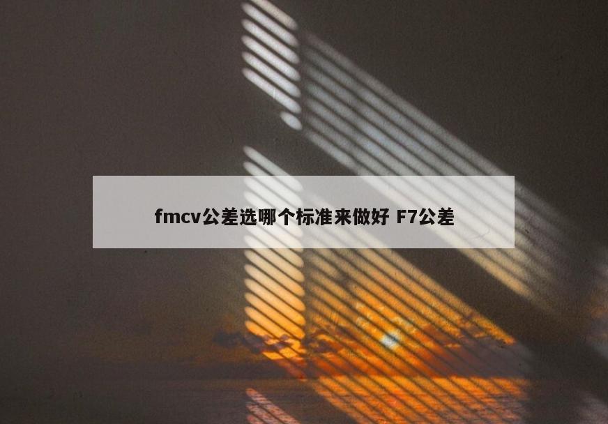 fmcv公差选哪个标准来做好 F7公差