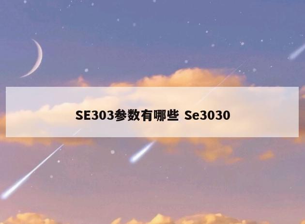 SE303参数有哪些 Se3030