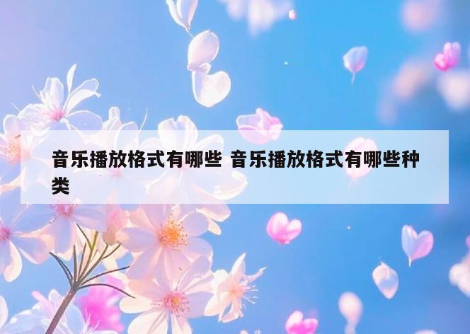 音乐播放格式有哪些 音乐播放格式有哪些种类